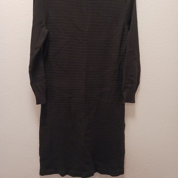 Tommy Bahama Pickford Black Cable Knit Long Sleeve Quater Zip Sweater Dress - Picture 3 of 8